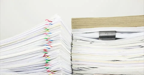 Overload document and envelope on paperwork with white background time lapse 動画素材 63356647