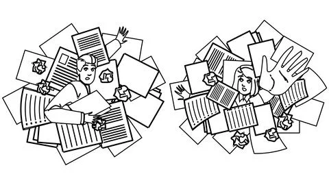 Overload paper work stress vector Stock Illustration