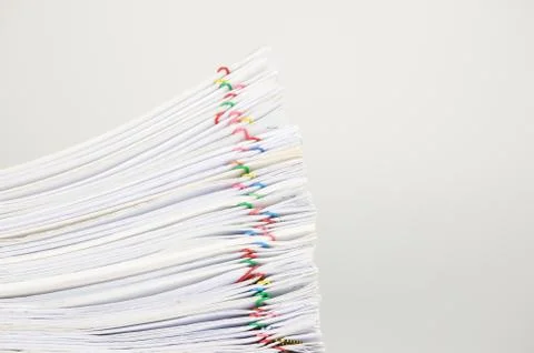 Overload paperwork on white background Foto stock