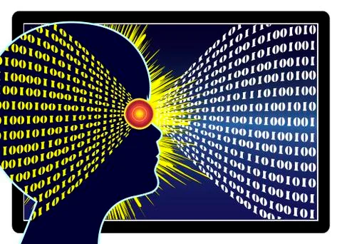 Overload of Screen Time for Kids causing mental disorder Stock Illustration