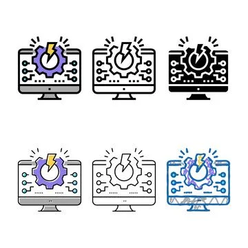 Overload system color icon set vector Stock Illustration