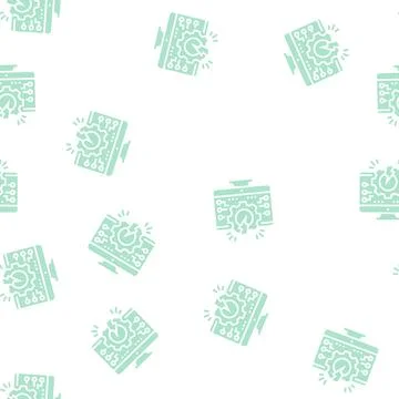 Overload system glyph seamless pattern Stock Illustration