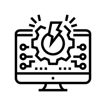 Overload system line icon vector illustration Stock Illustration