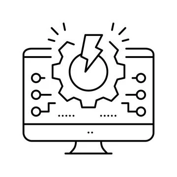 Overload system line icon vector illustration Illustrazione stock
