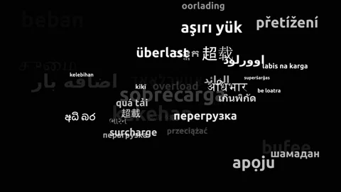 Overload Translated in 44 Worldwide Languages Endless Looping 3d Zooming Word Stock Footage 145200549