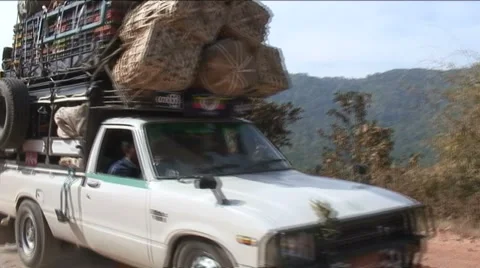 Overloaded car Stock Footage 4662444