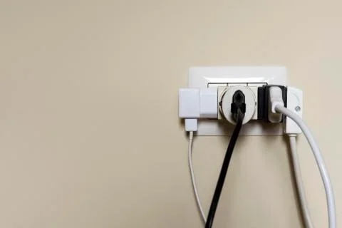 Overloaded electrical outlet 写真素材