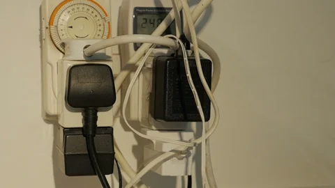 Overloaded Power Sockets Stock Footage 93515929