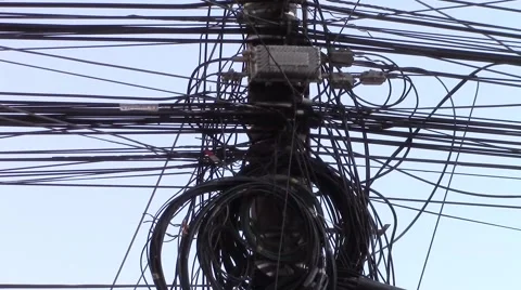 Overloaded street pole 스톡 동영상 47474190