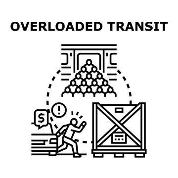 Overloaded transit concept with public and freight transport Stock Illustration