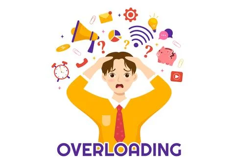 Overloading Vector Illustration with Busy work and Multitasking Employee to.. Stock Illustration