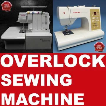 Overlock Sewing Machine Collection 3D Model