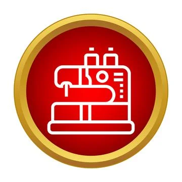 Overlock sewing machine icon representing tailoring craft Stock Illustration