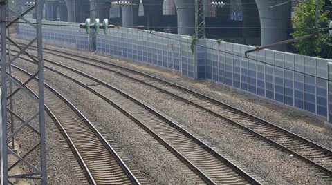 Overlook high-speed rail passing. Stock Footage 23770965