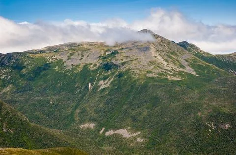 Overlook with Mountains and Clouds at Mount Washington State Park New Hampshi Stock Photos
