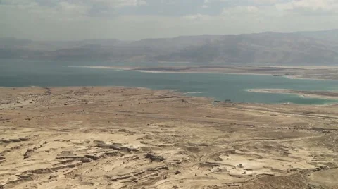 Overlook shot of Masada Stock Footage 63640439