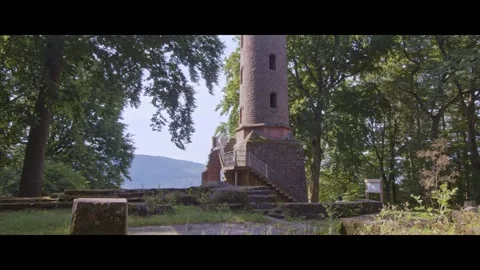 Overlook tower at Thingstätte Amphitheater Stock Footage 313582784