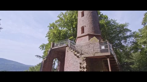 Overlook tower at Thingstätte Amphitheater Stock Footage 313582785