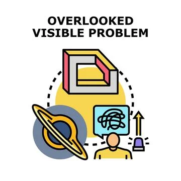 Overlooked visible problem concept vector illustrating blind spot Stock Illustration