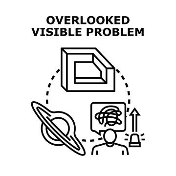 Overlooked visible problem concept vector illustrating blind spot Stock Illustration
