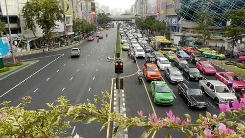 Overlooking Bangkok Congested traffic 動画素材 81006743