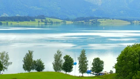 Overlooking the Bannwaldsee, Bavaria, Germany 動画素材 131963053