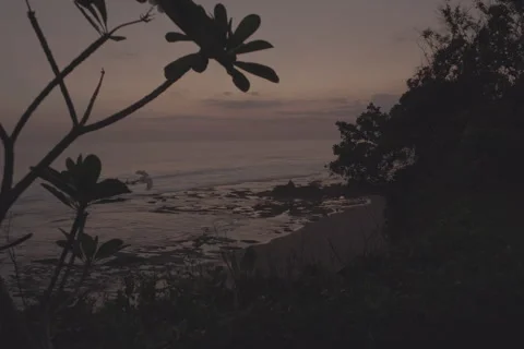 Overlooking a Beach at Sunset Stock-Footage 246410565