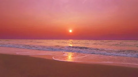Overlooking the beautiful beach at sunset. Stock Footage 62656562