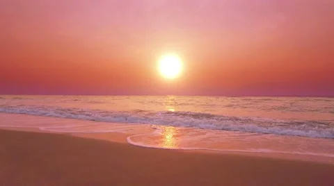 Overlooking the beautiful beach at sunset. Stock Footage 62656574