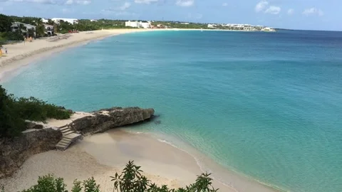 Overlooking the calm beaches of Anguilla Stock Footage 164496508