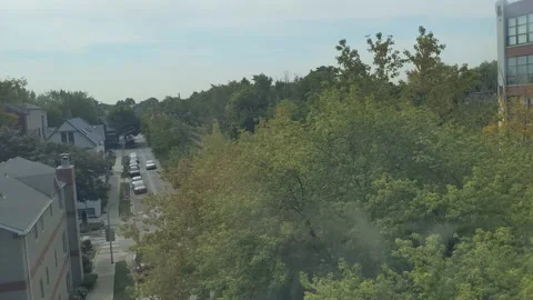 Overlooking Chicago - Brown Line CTA Train 스톡 동영상 164495113