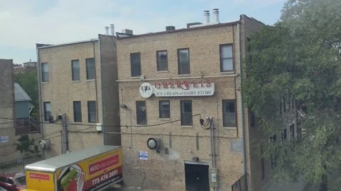 Overlooking Chicago - Brown Line CTA Train 스톡 동영상 164550454