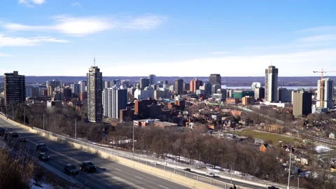 Overlooking Downtown Hamilton Ontario Stock Footage 149803203