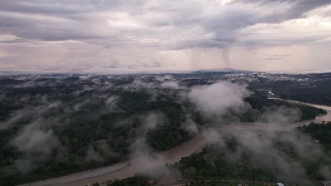 Overlooking the Ecuadorian Amazon at dawn Stock Footage 269512898