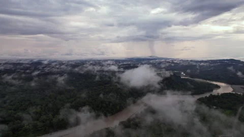Overlooking the Ecuadorian Amazon at dawn Stock Footage 269513714