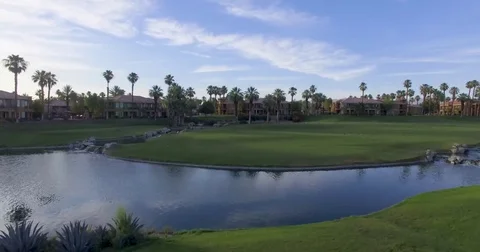 Overlooking Golf Course and Resort Stock Footage 76451702