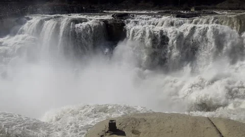 Overlooking Hukou Waterfall Stock Footage 330510895