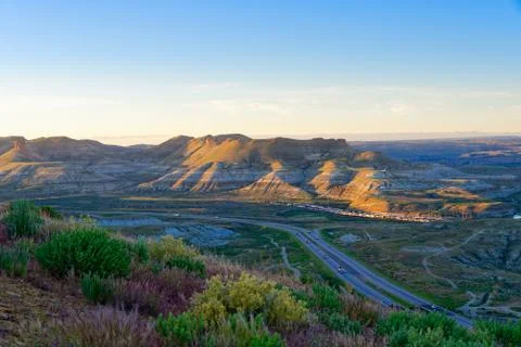 Overlooking Interstate 80 from above the Green River Tunnel Stock Photos