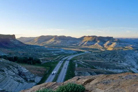 Overlooking Interstate 80 from above the Green River Tunnel Stock Photos