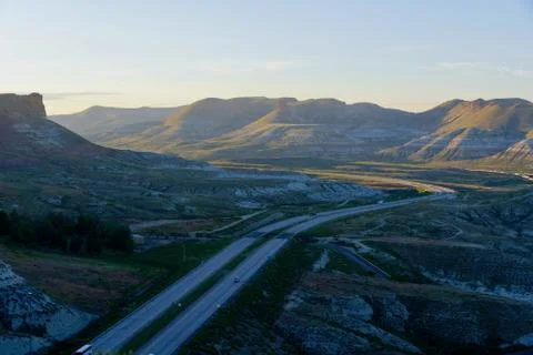 Overlooking Interstate 80 from above the Green River Tunnel Stock Photos
