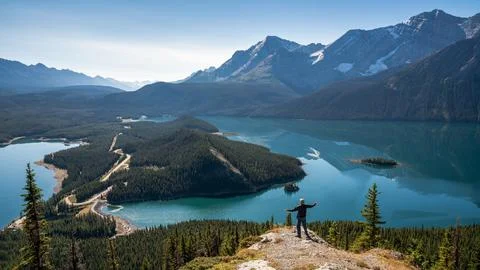 Overlooking the Kananaskis Interlakes in Alberta, Canada Stock Photos