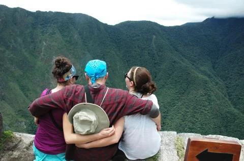 Overlooking machu picchu  写真素材