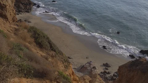 Overlooking ocean from a cliff, 4k Stock Footage 103437389