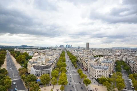 Overlooking Paris on a cloudy day Stock Photos