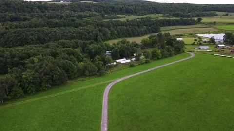 Overlooking the pasture path Stock Footage 169937389