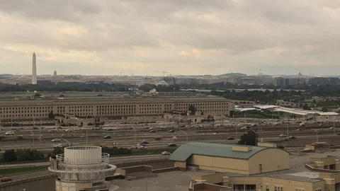 Overlooking the Pentagon in Washington D.C 4K 3840x2160 @30fps Stock Footage