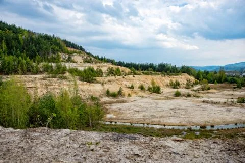 Overlooking the sandstone pit Foto stock