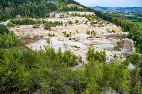Overlooking the sandstone pit Stock Photos