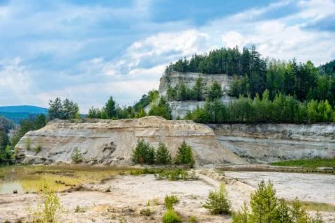 Overlooking the sandstone pit Stock Photos