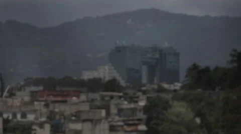 Overlooking slums Stock Footage 61158060
